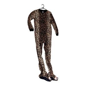 leopard/cat pajama onesie